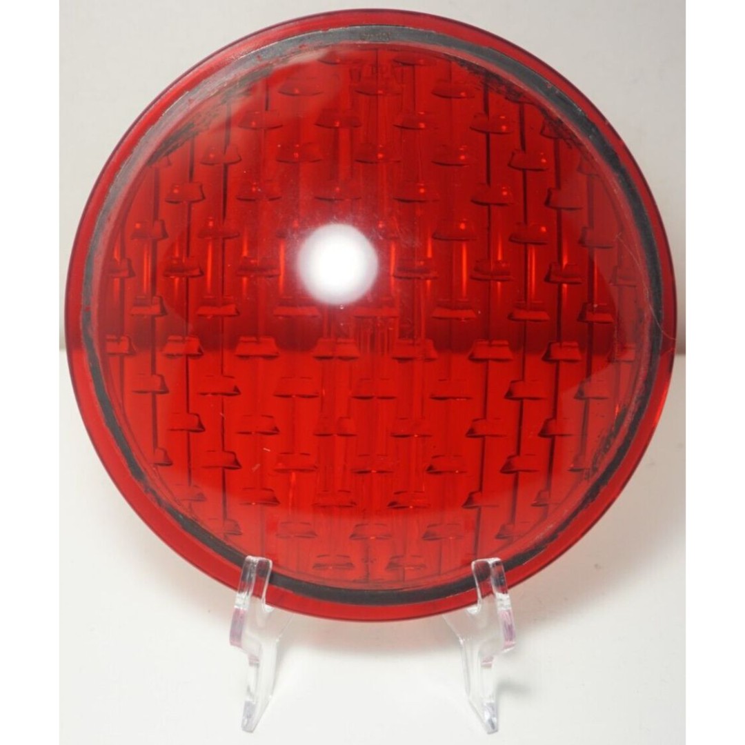Vintage Kopp Railway Red Glass 8 3/8 Lantern Traffic Light Replacement Lens #2