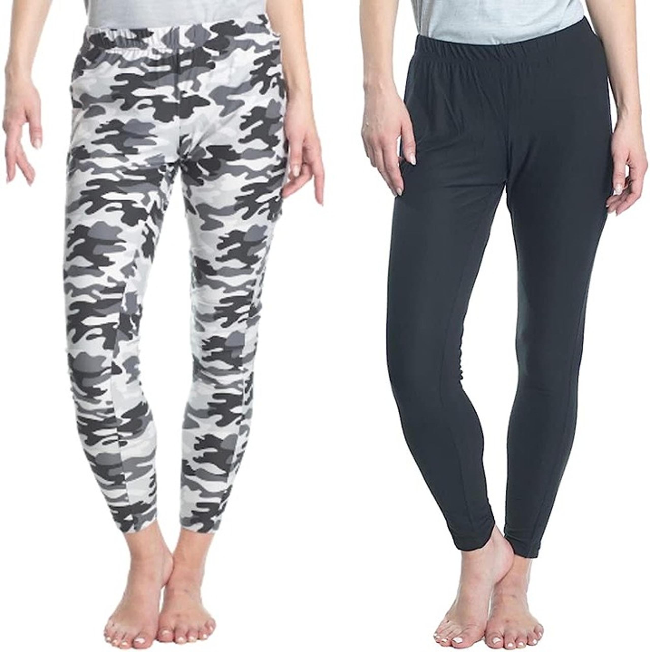 MUK LUKS Women Super Soft Sleepwear Lounging Pattern and Solid Combo Legging 2