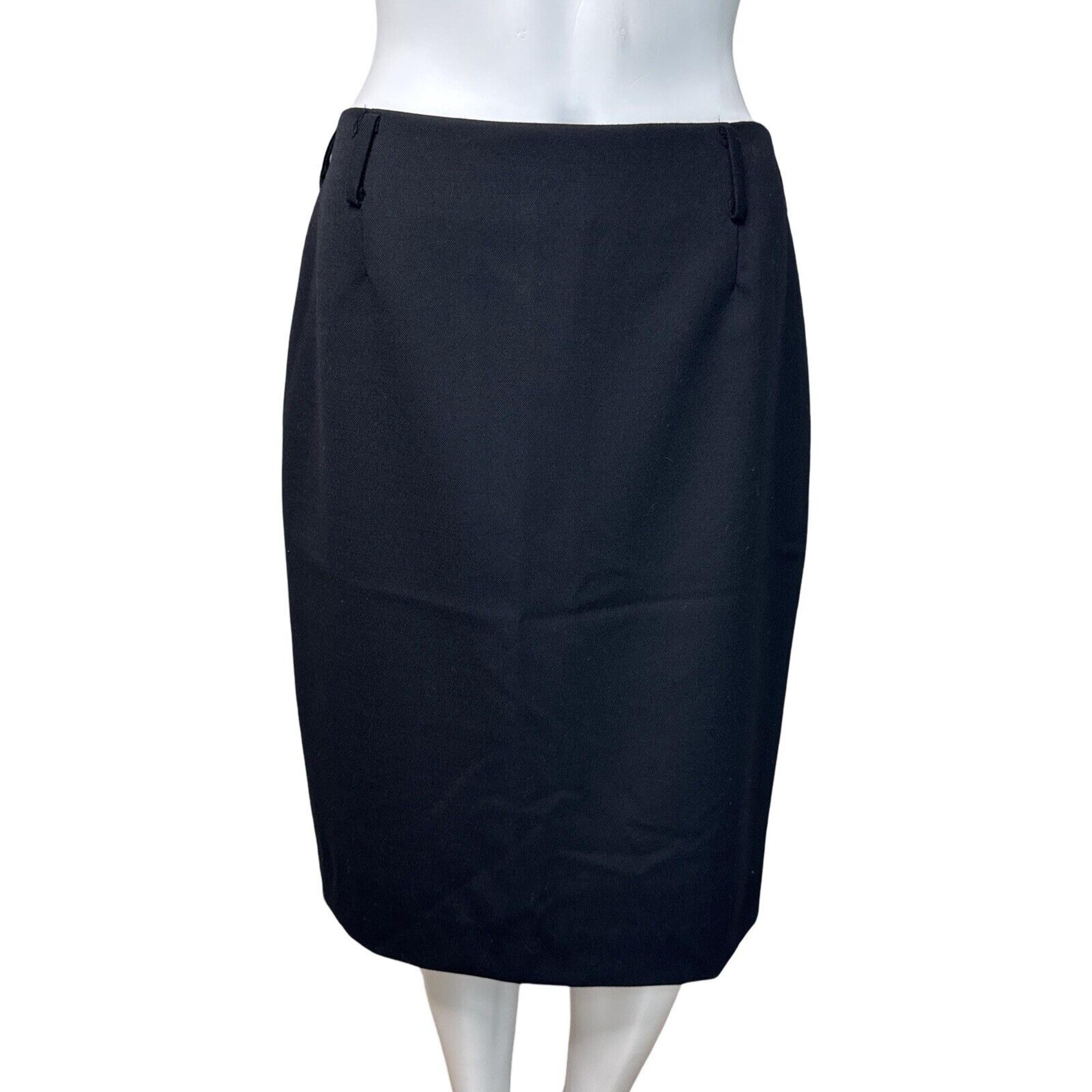 Pendleton Skirt Womens 4 Black Pencil Straight Skirt 100% Wool Career Minimalist