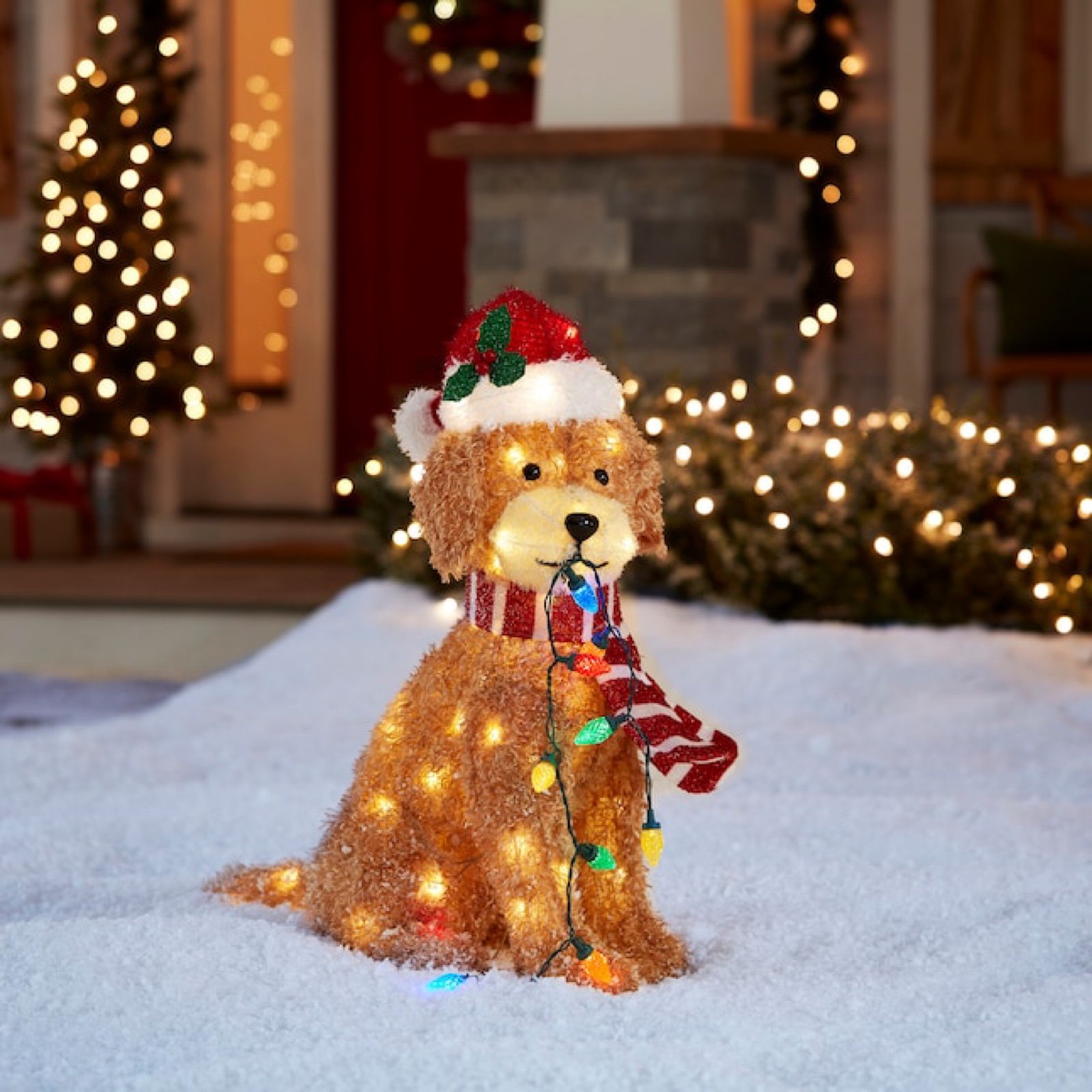 Holiday Living Christmas LED Lighted Goldendoodle Dog