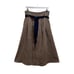 EMMA Maxi Skirt S A-Line Brown Raw Cloth Belt Cotton Indie Lagenlook Minimalist