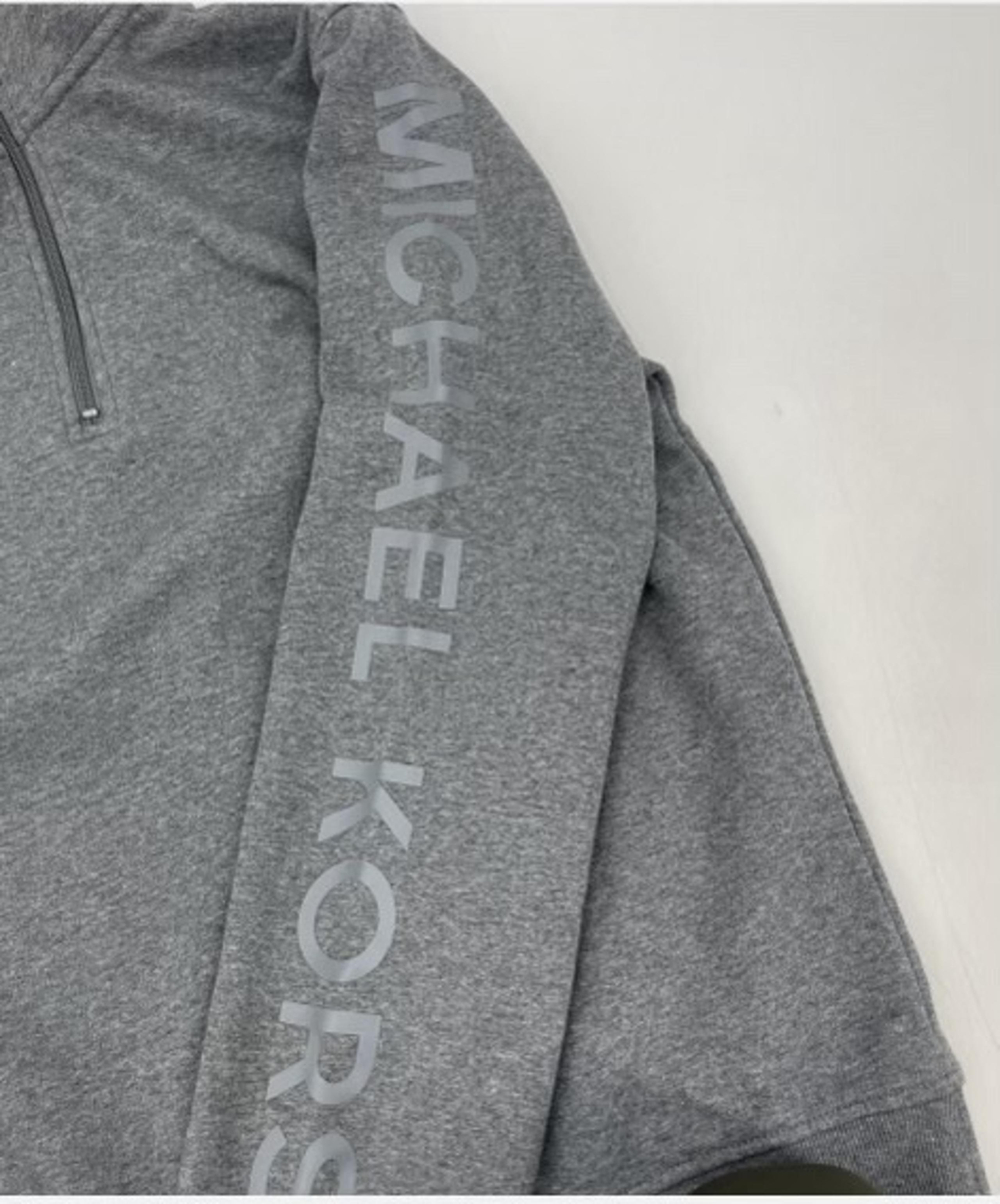 Michael Kors Sweatshirt Pullover Ash Melange Zip Gray Sweater Mens size Large