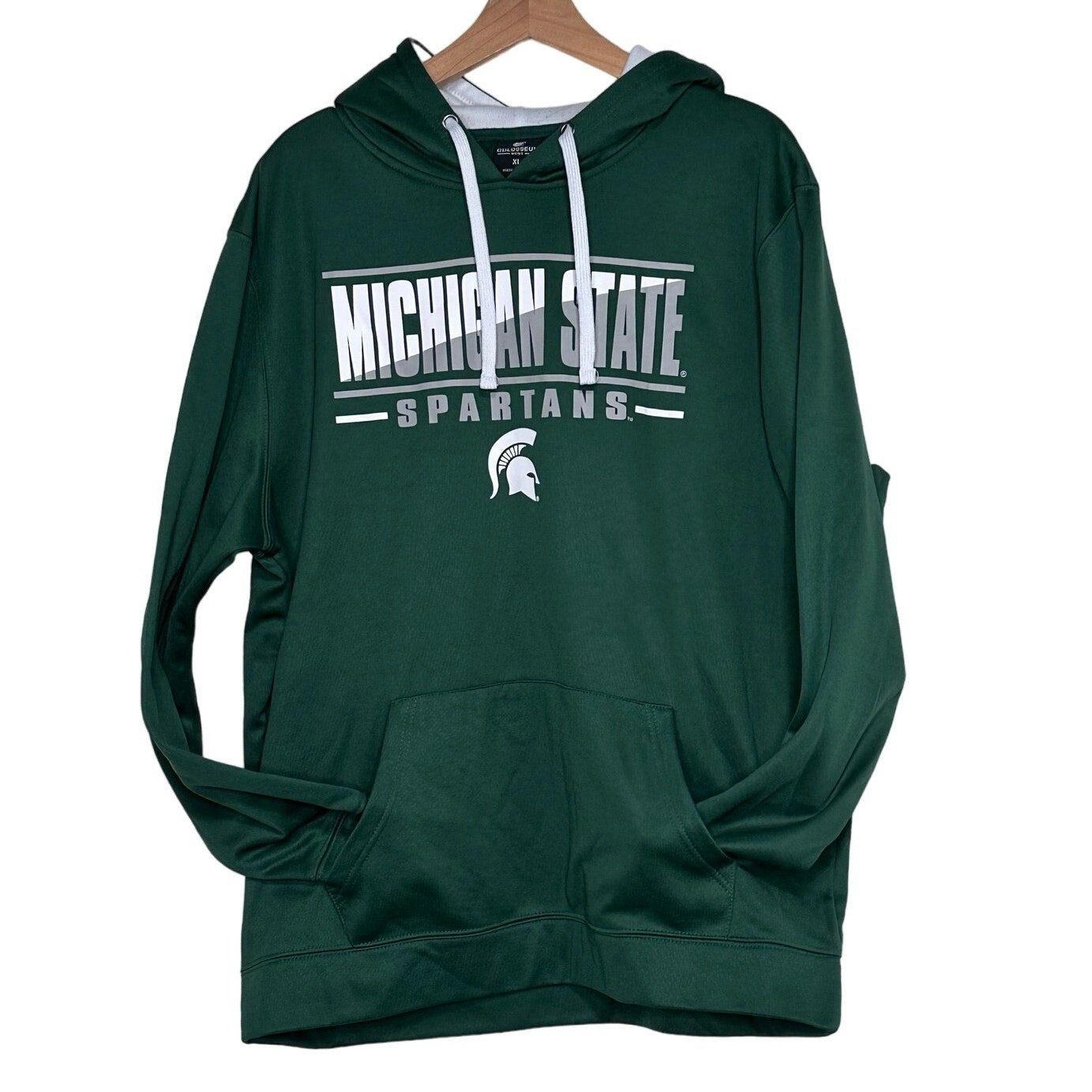 Colosseum men’s XL sweatshirt Michigan State Spartans green white gray hoodie