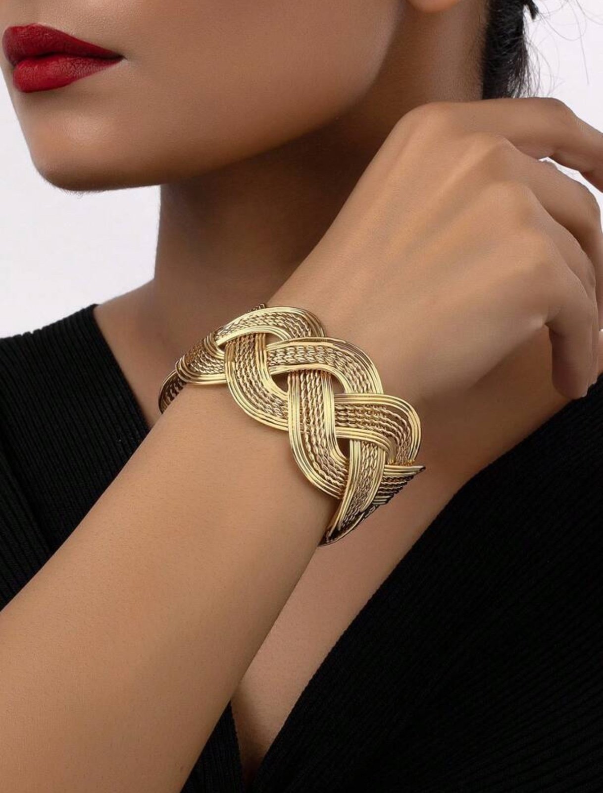 Elegant Gold Braided Bracelet