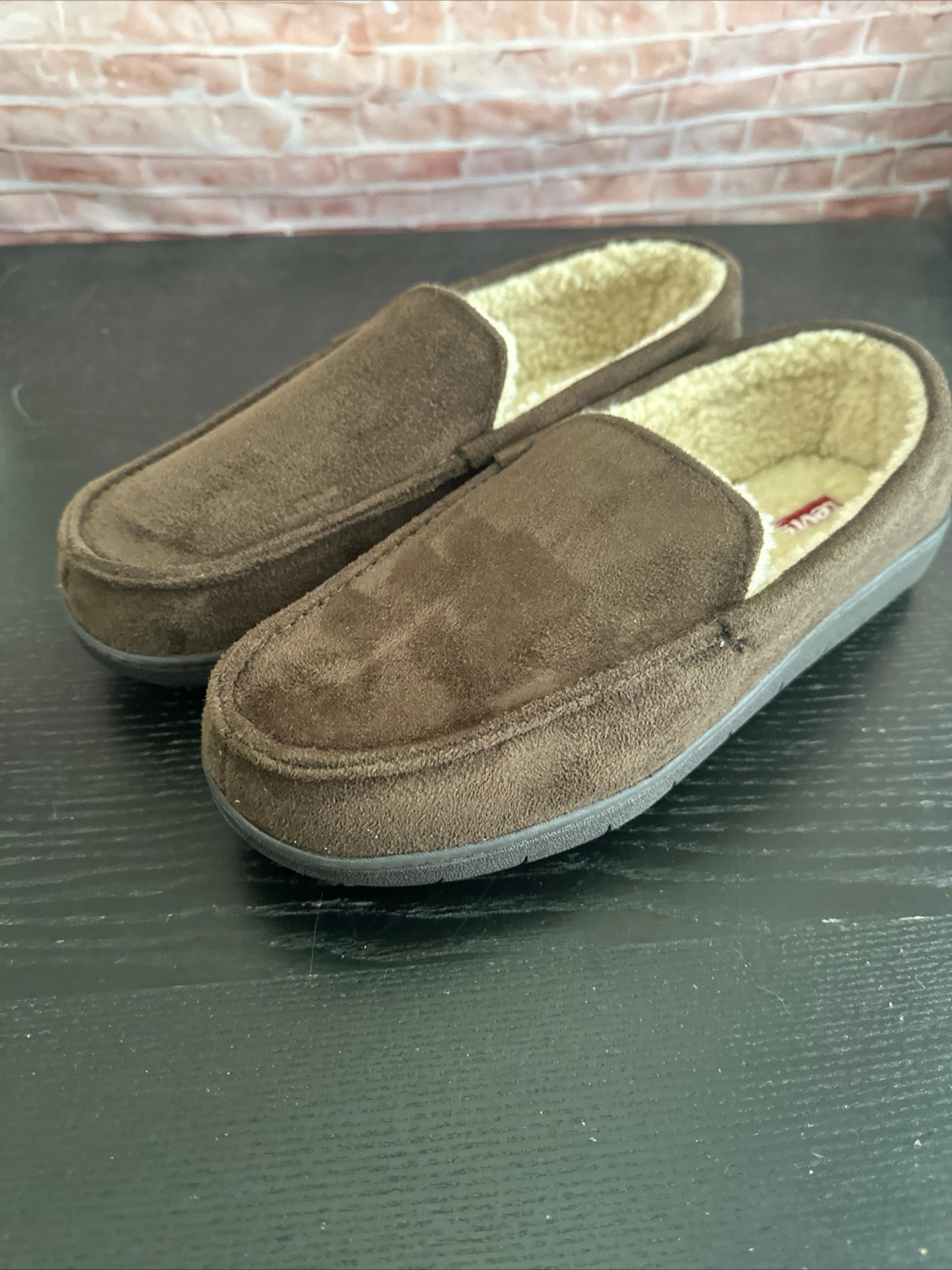 Levi's Men's Microsuede Brown Slippers Size Large (9.5-10.5)