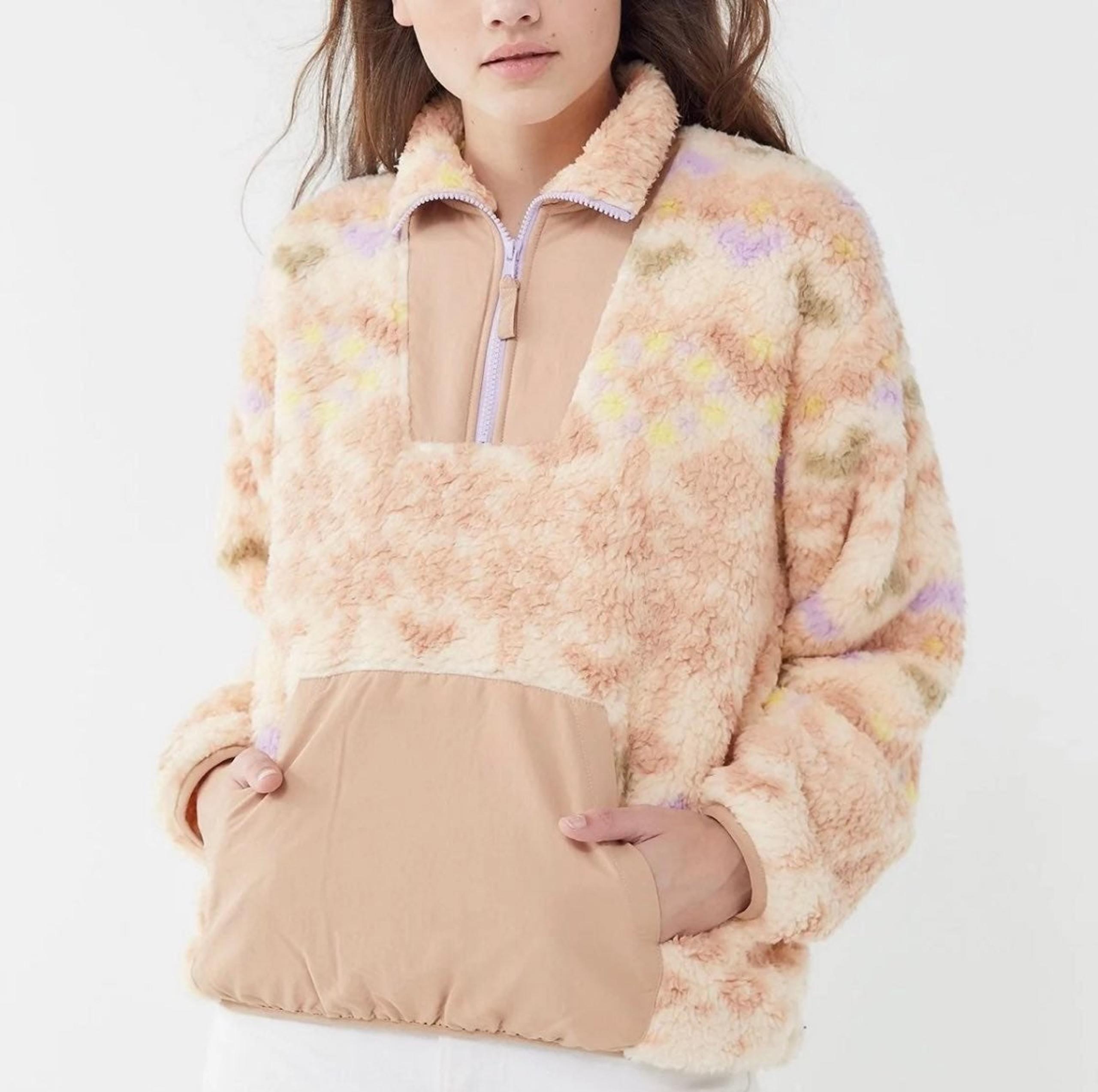 UO Sherpa Fleece Popover Jacket