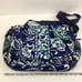 Vera Bradley Laptop Messenger Bag Mediterranean Blue Floral Diamond Quilted