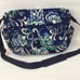 Vera Bradley Laptop Messenger Bag Mediterranean Blue Floral Diamond Quilted