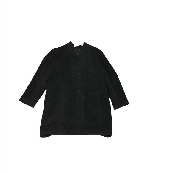 Eileen Fisher Baby Alpaca + Wool Blend Long Trench SOFT Modest Trendy Coat Med