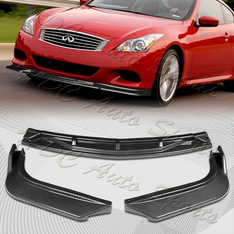For 2008-2013 Infiniti G37 Coupe Carbon Look Front Bumper Body Kit Spoiler Lip