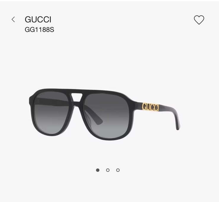 Authentic Gucci unisex aviator Sunglasses