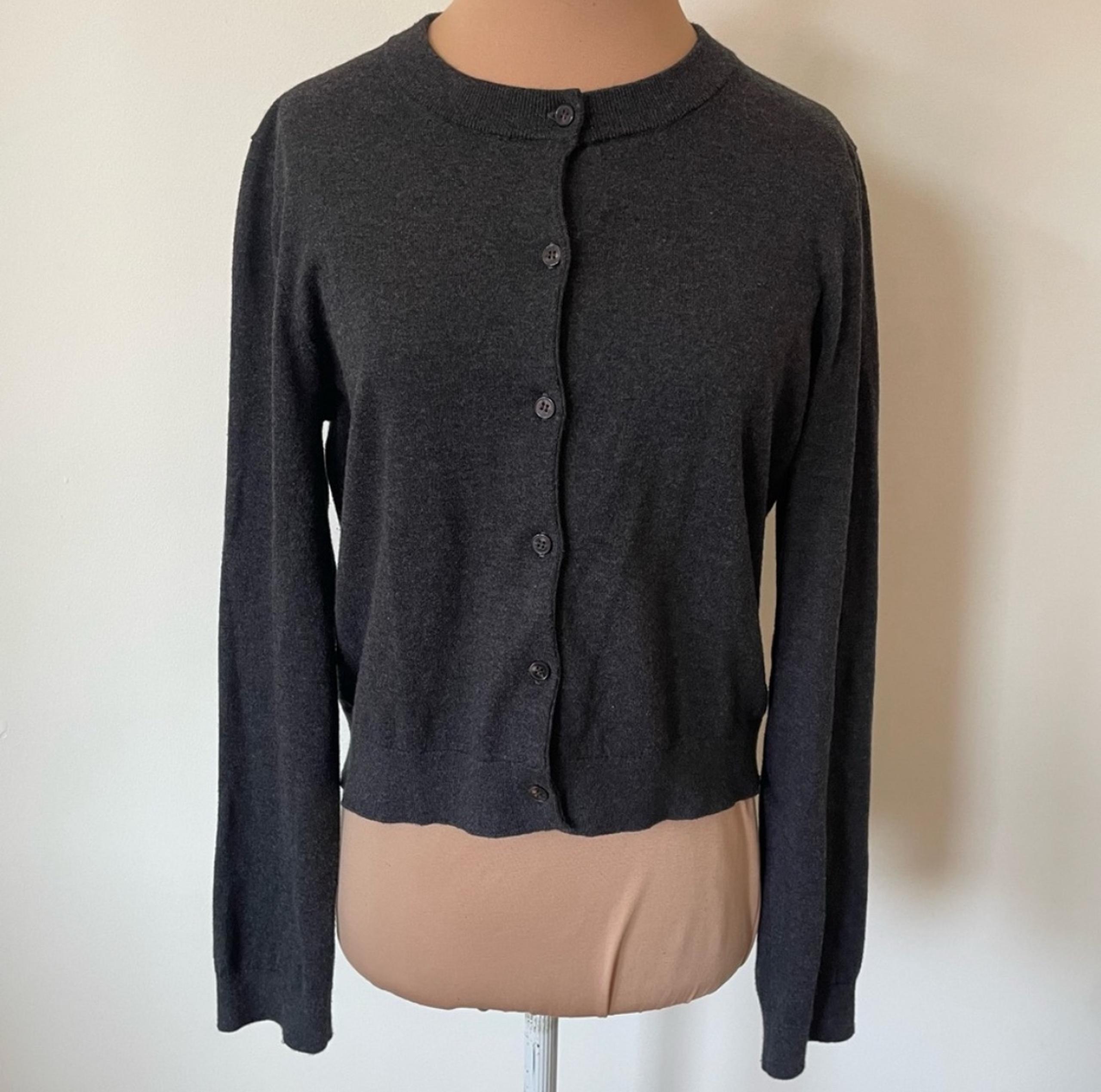 Velvet Graham & Spencer Mandie Lux Cotton Cashmere Gray Cardigan Sweater EUC S