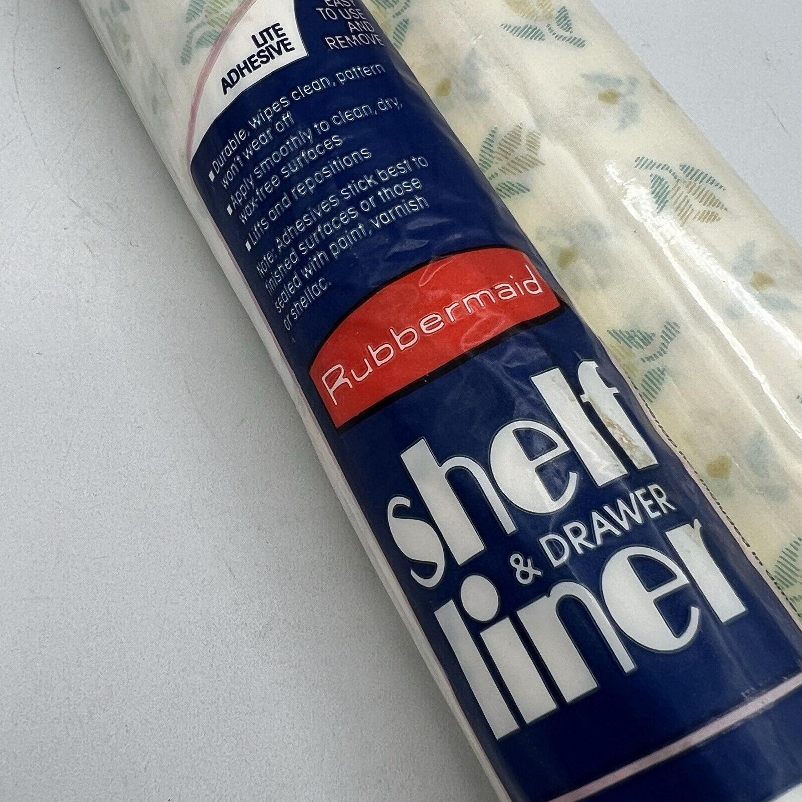 2 Vtg Rubbermaid Self Adhesive Shelf Liner Contact Paper Blue Green Flowers 80s