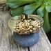 VINTAGE INNA CYTRINE PARIS CLEAR LUCITE GOLD TONE HINGED BANGLE