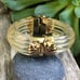 VINTAGE INNA CYTRINE PARIS CLEAR LUCITE GOLD TONE HINGED BANGLE