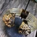 VINTAGE INNA CYTRINE PARIS CLEAR LUCITE GOLD TONE HINGED BANGLE