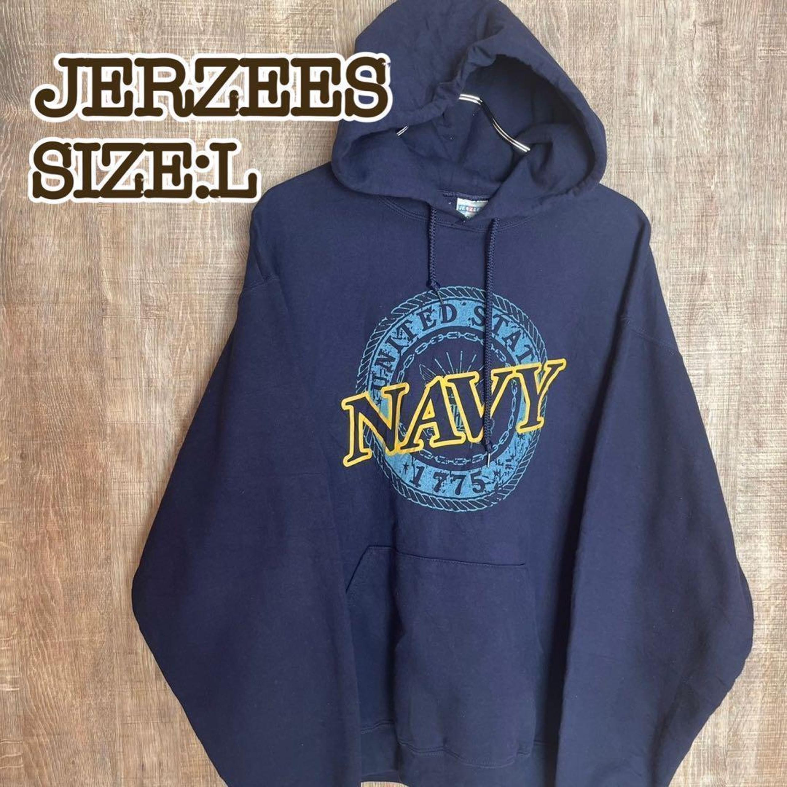 JERZEES Jersey Hoodie Navy L U.S. NAVY