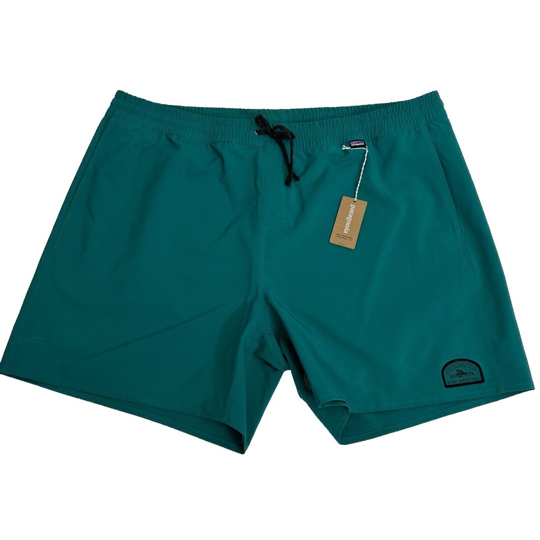 Patagonia Men’s Hydropeak Volley Shorts Surf Activist Boreal Green Size XXL New