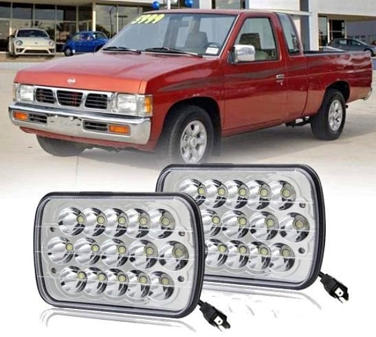 Super Bright Pair 5x7'' 7x6'' LED Headlights Hi-Lo Beam Lamp For Nissan Pickup