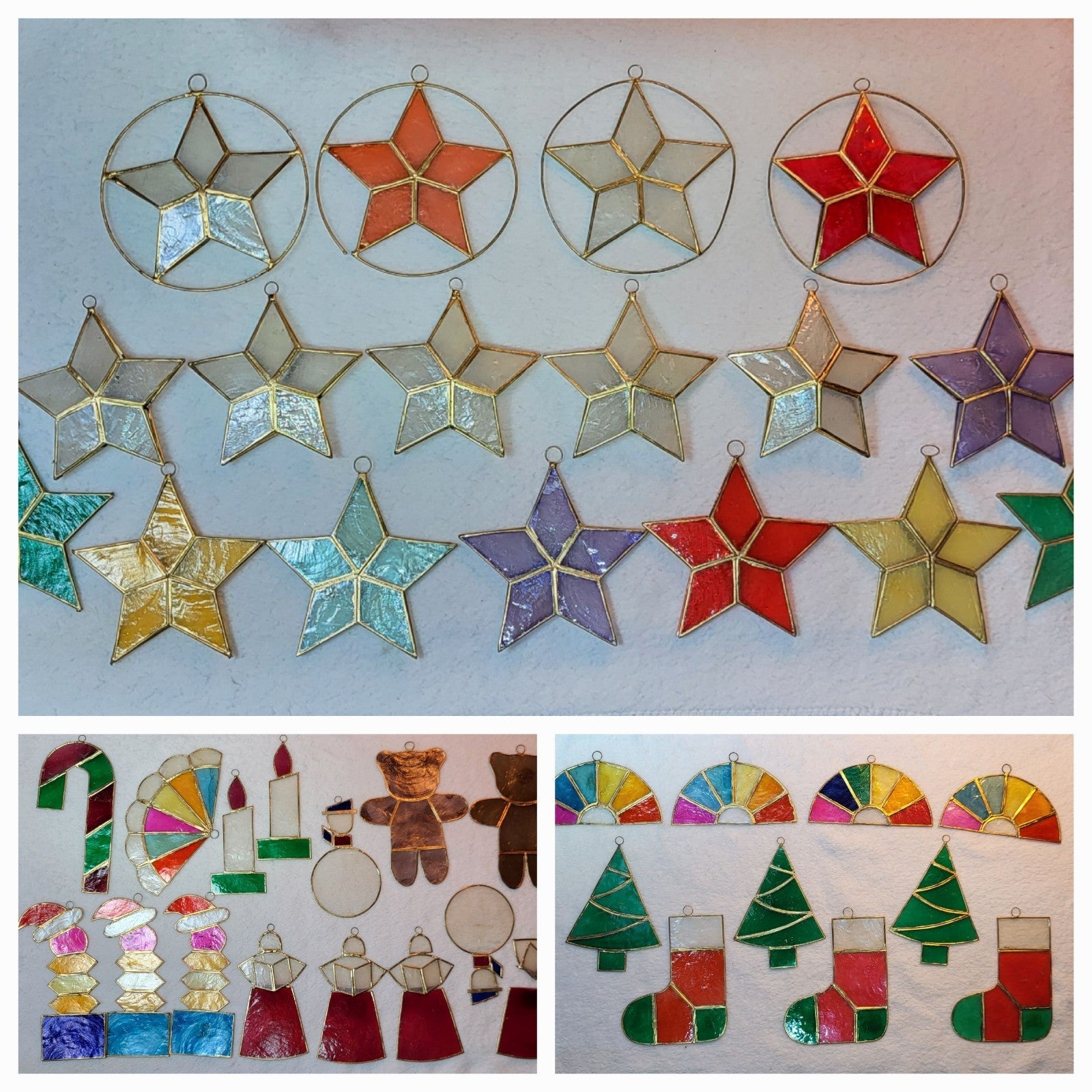 vintage capiz shell Christmas ornaments
