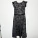 Tadashi Shoji Womens Metallic Jacquard Flared Dress Midi Floral Black Size 10