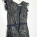 Tadashi Shoji Womens Metallic Jacquard Flared Dress Midi Floral Black Size 10