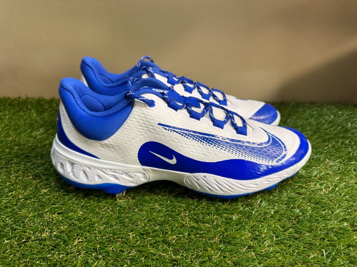 宅配 Nike Alpha Huarache Elite 4 Low White Royal Blue Baseball Sz カードファイト!! ヴァンガード