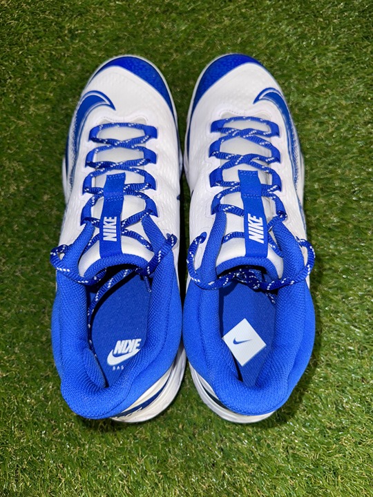 低価格で大人気の Nike Alpha Huarache Elite 4 Low White Royal Blue Baseball Sz カードファイト!! ヴァンガード