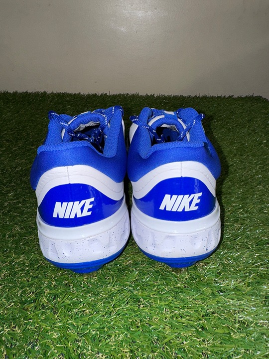 Nike Alpha Huarache Elite 4 Low White Royal Blue Baseball Sz