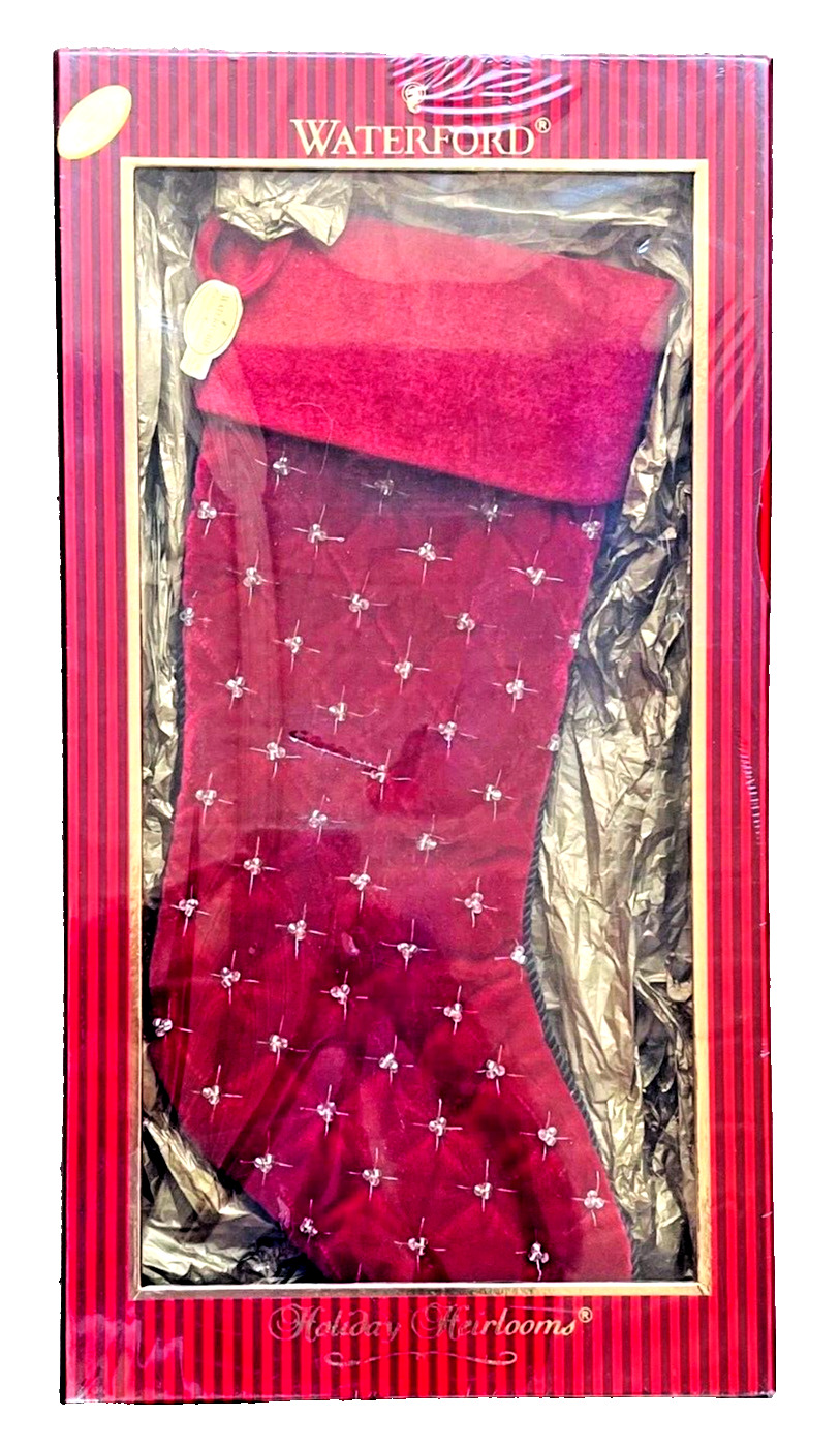 Waterford Holiday Heirlooms Quilted Sparkle Stocking Limited Edition NEW BOX (s)