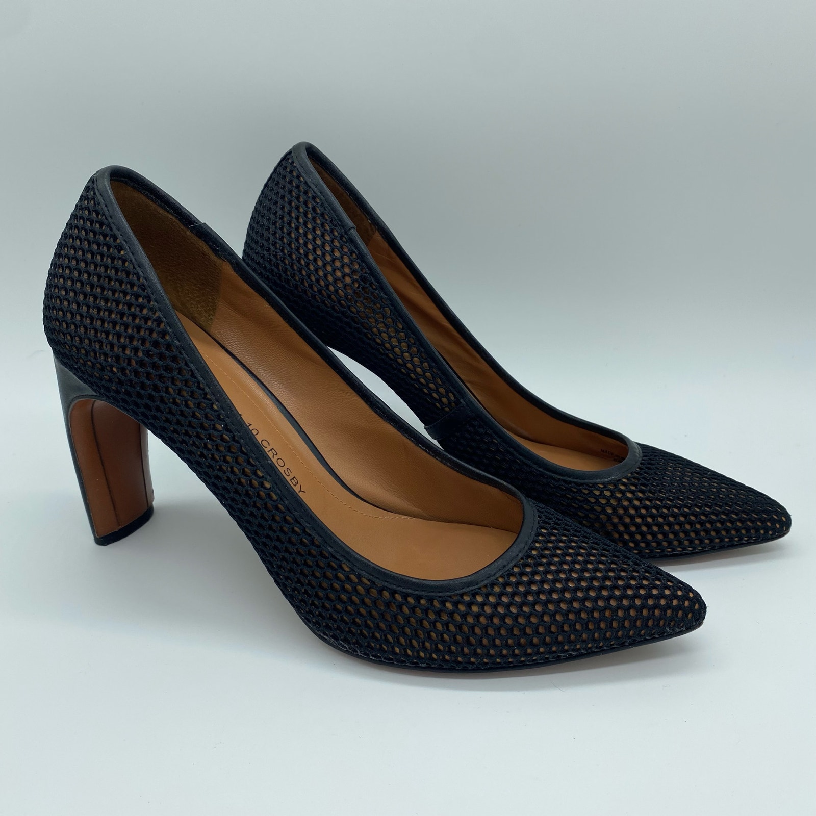 Derek Lam 10 Crosby Women's size 8 Black Net Point Toe Pump Heels