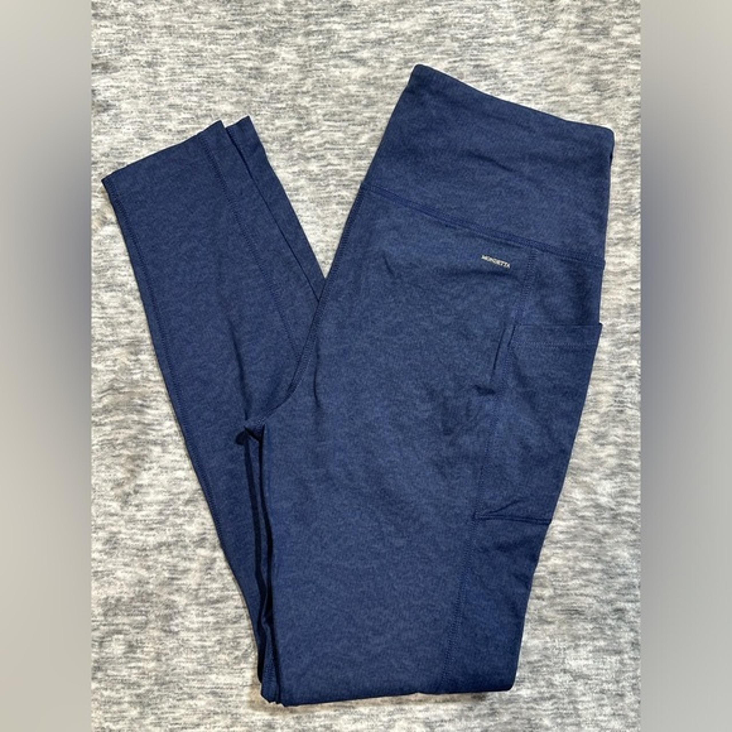 Mondetta Women's Athletic Leggings M Navy Blue 7/8 Ankle w/ Pockets Performance