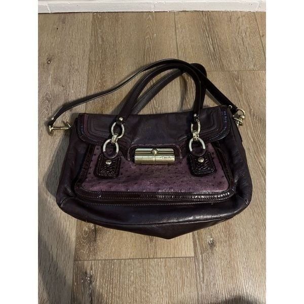 Coach Kristin Espectator Authentic Shoulder Bag Purse Leather Ostrich Embossed
