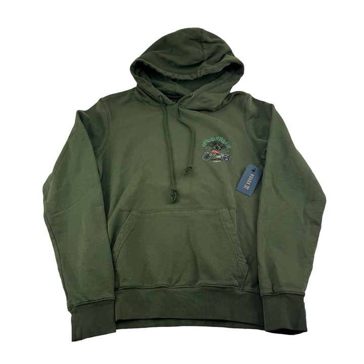 NWT Roark Shaded Fleece Dark Military The Chase Graphic Hoodie Mens Size Small