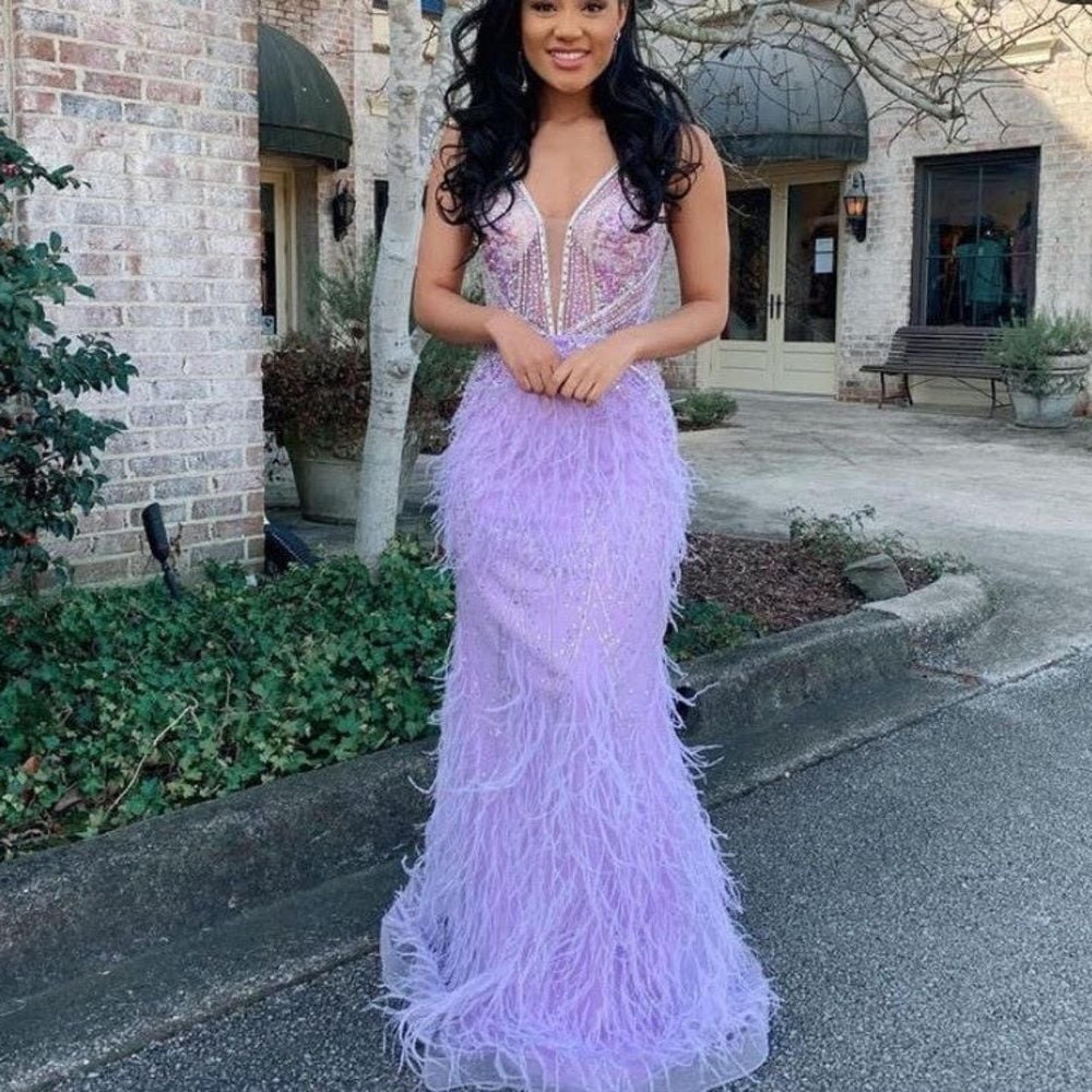 JOVANI 03023 beaded gown with feather detail NWT