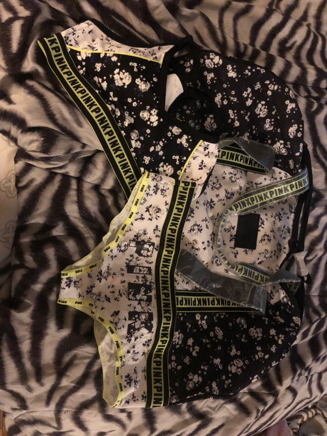 Vs Pink Duffle Bra Panty Set