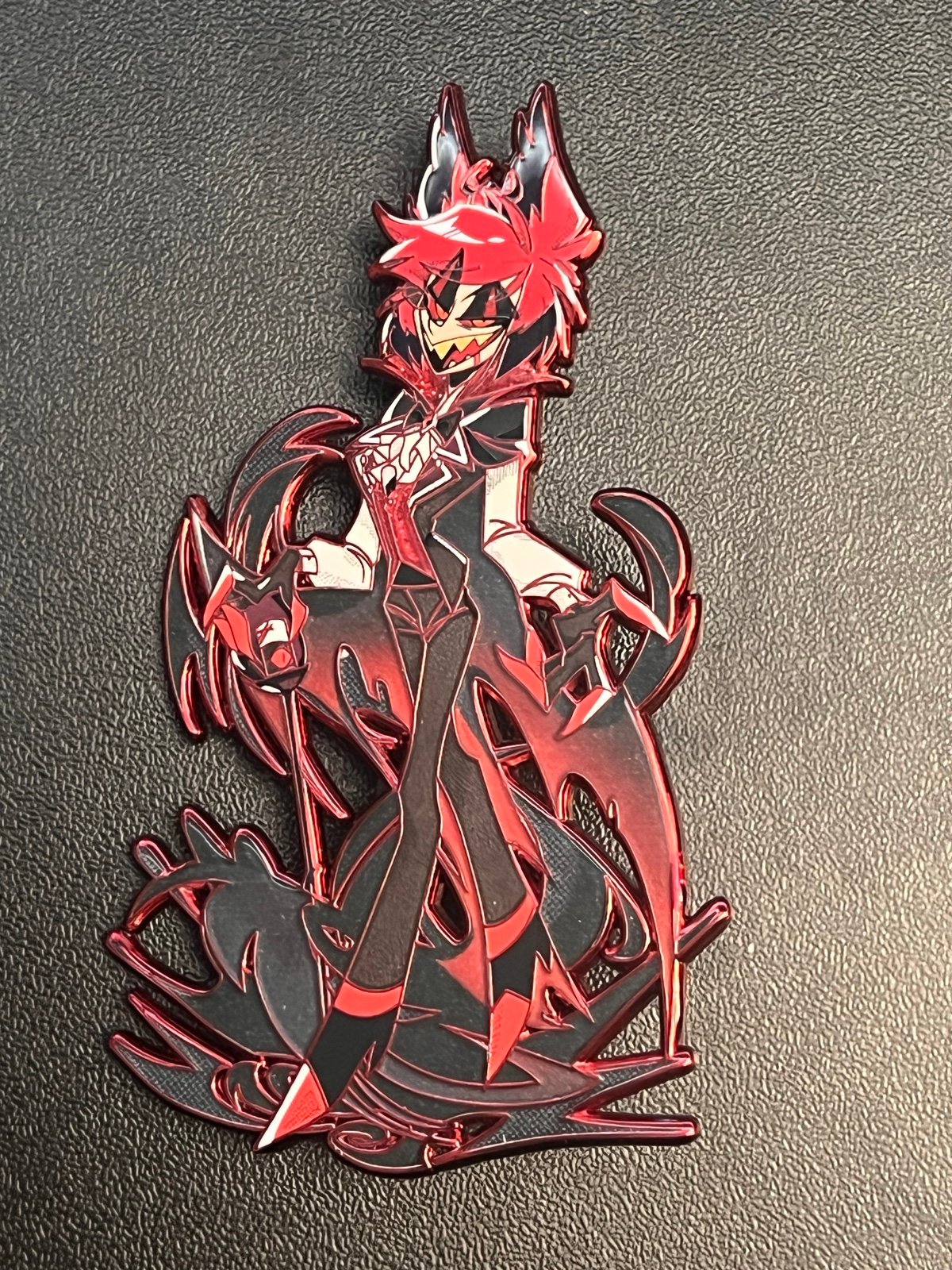 Hazbin Hotel Alastor Pin in Red Chrome