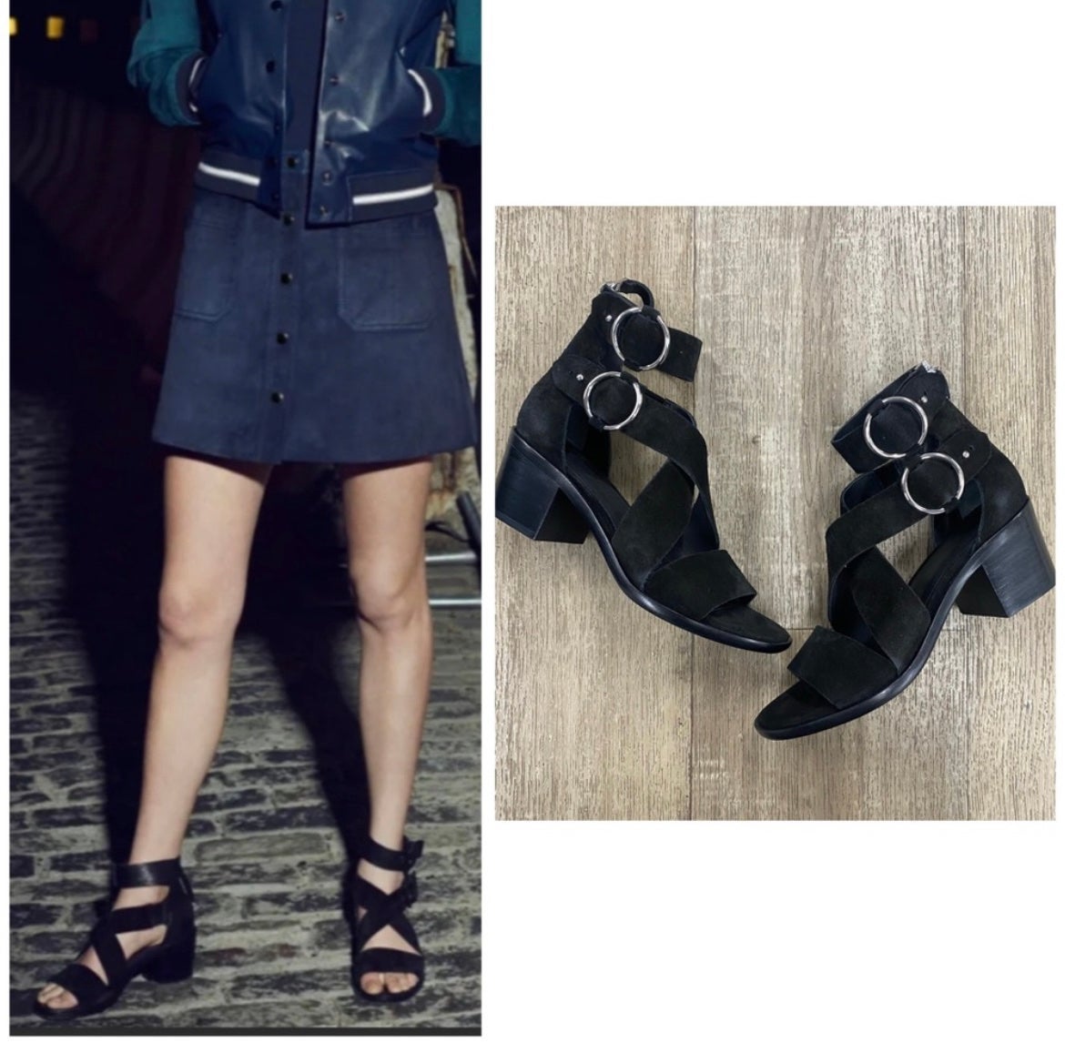 rag and bone Mari sandals in Black Suede