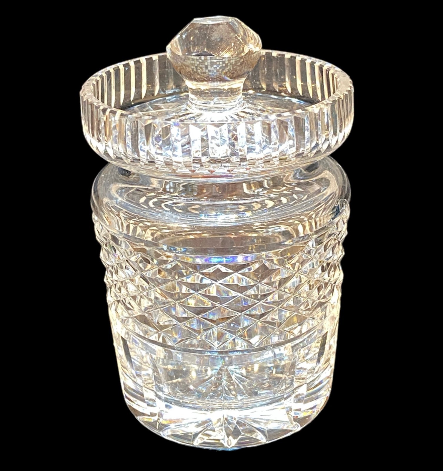 Vintage Waterford Crystal Castlemaine Jam Condiment Jar with Lid Jelly Honey Jar