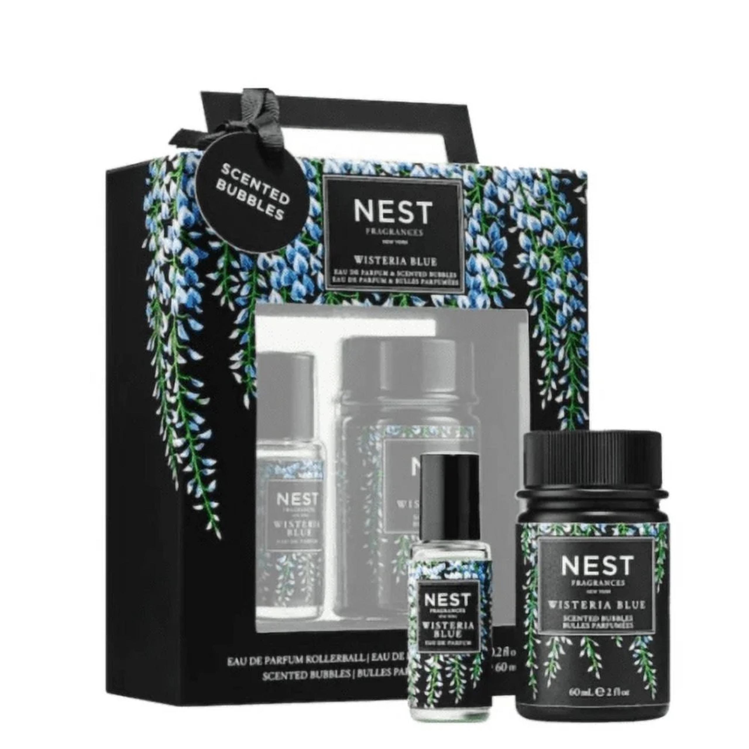 NEST Fragrances Eau de Parfum Rollerball & Scented Bubble Gift Set Wisteria Blue