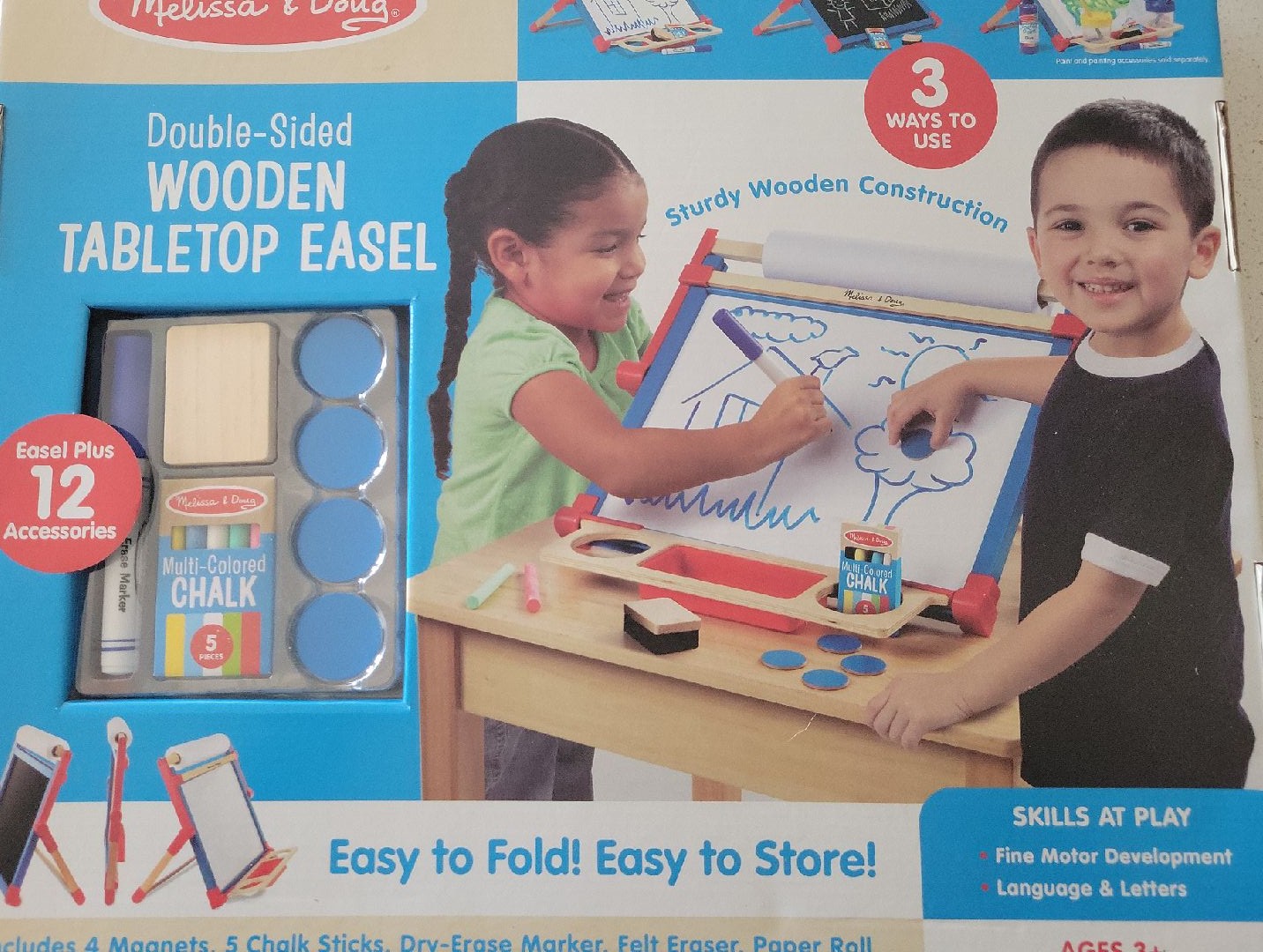 Melissa & Doug double sided wooden tabletop easel