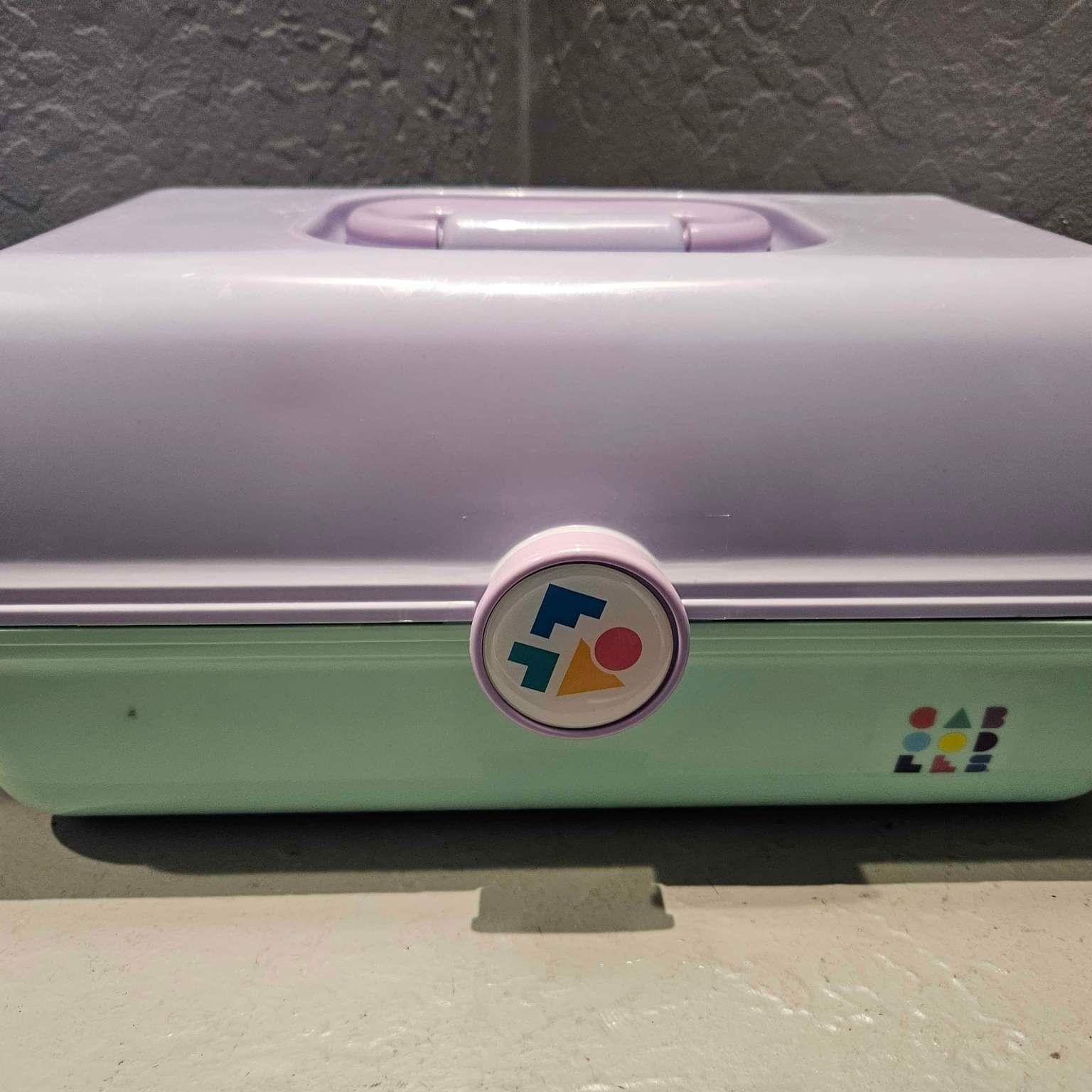 Caboodle Storage Carry Make Up Case Lavender Purple Sea Green Mirror