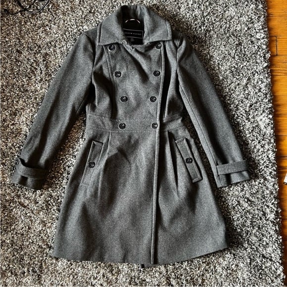 Women's Double-Breasted Tommy Hilfiger Gray Coat XS