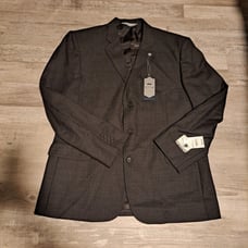 NWT Stafford Executive 46R Navy Burgundy Check 100% Wool Men's Sport Coat