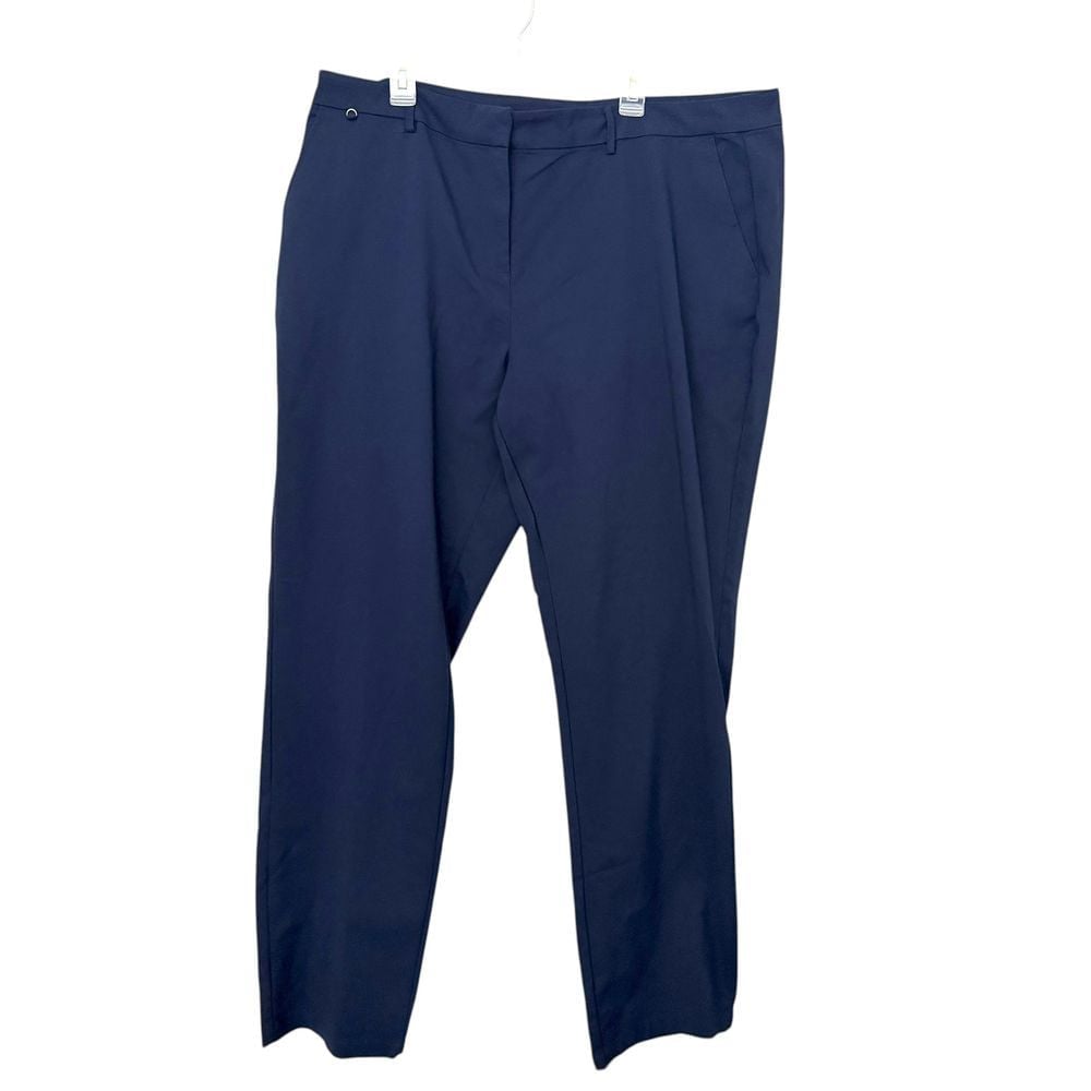 Long Tall Sally Plus Size Pants Womens 20 Cotton Rich Chino Blue Business Career