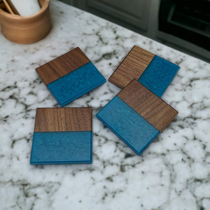 Walnut & Epoxy Coasters