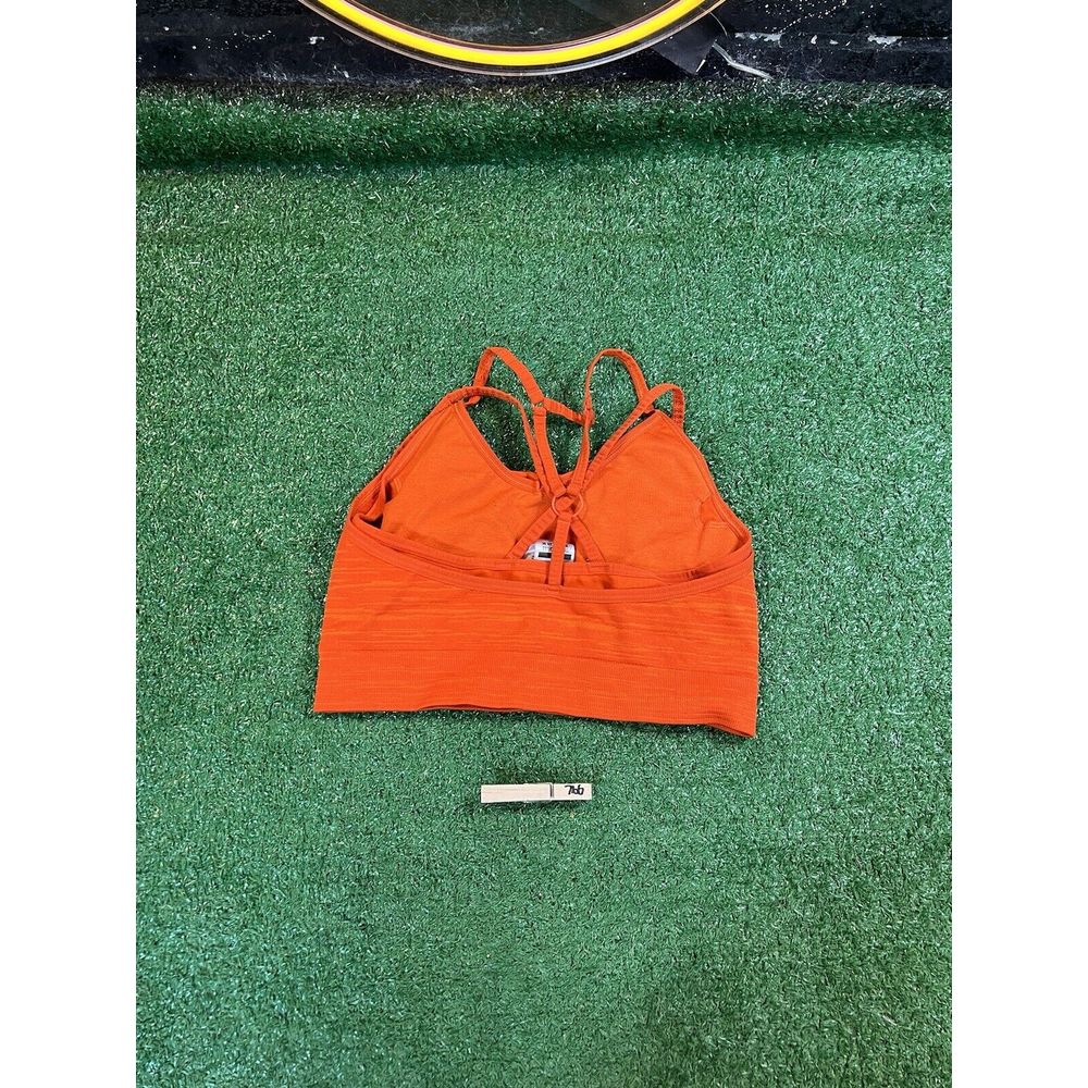 Gymshark Adapt Marl Seamless Sports Bra Pepper Red/Zesty Orange Women's Medium - detail