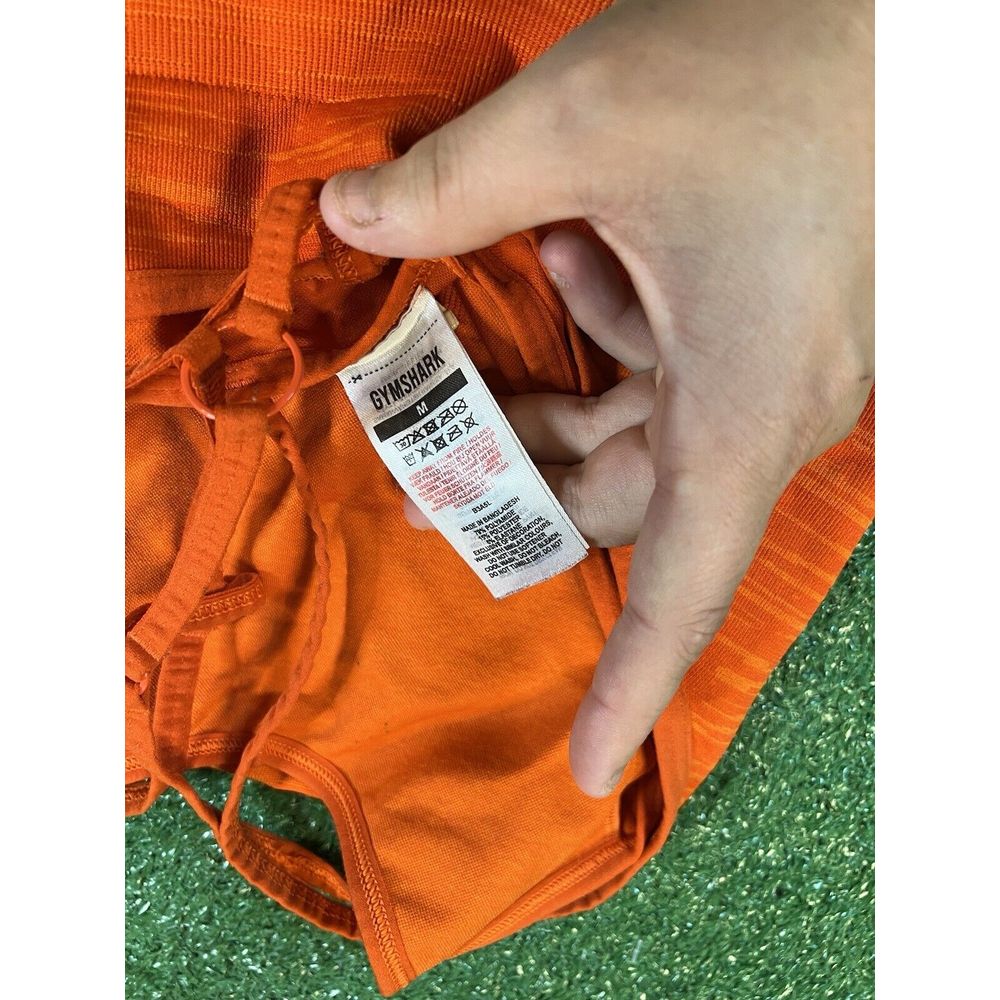 Gymshark Adapt Marl Seamless Sports Bra Pepper Red/Zesty Orange Women's Medium - detail