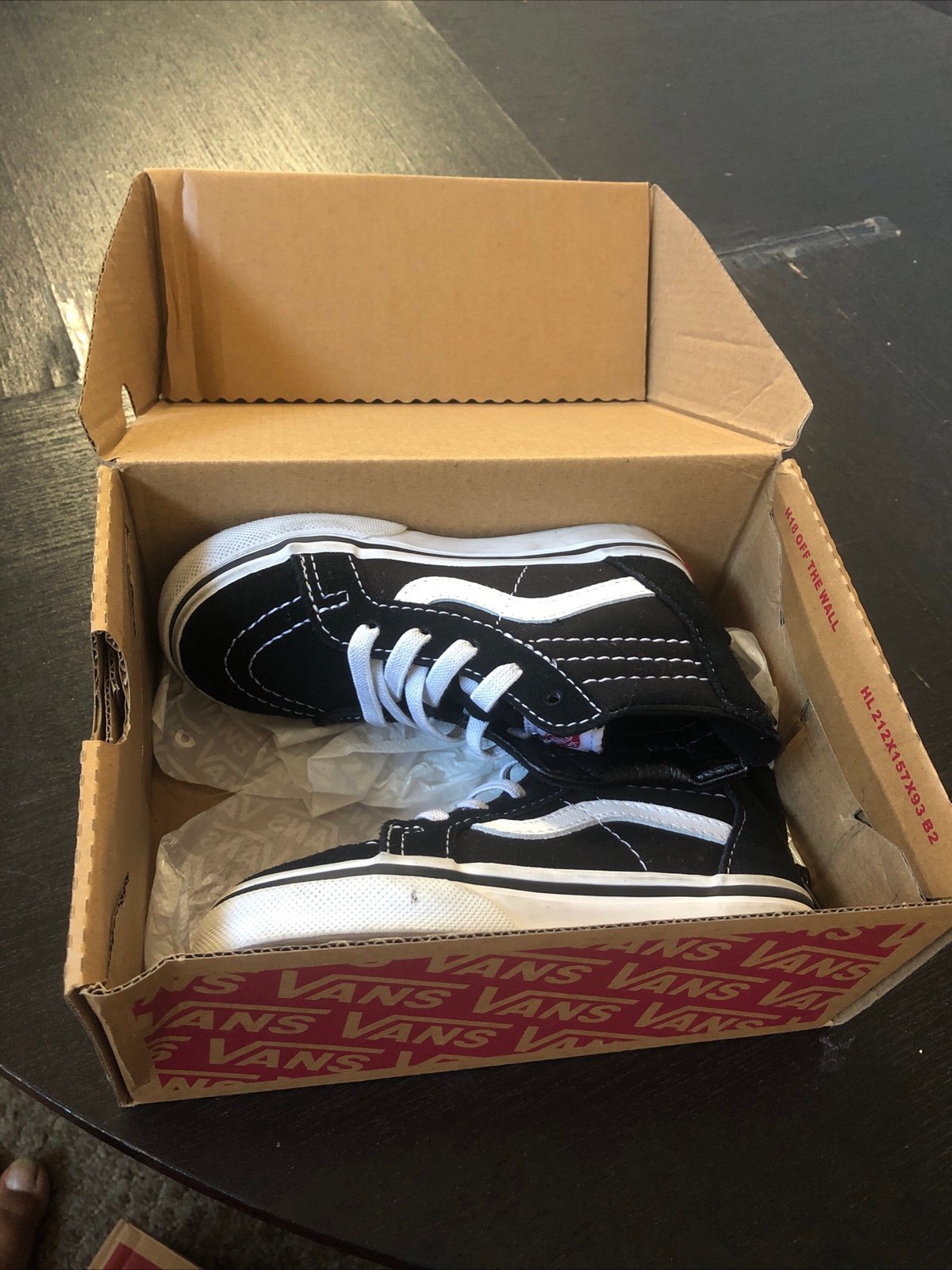 Size 4 - VANS Sk8- High Black White