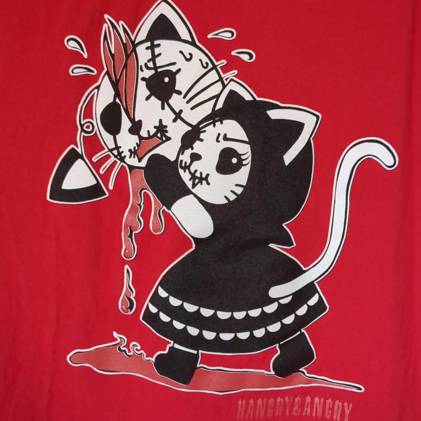 h.naoto hangry & angry XXL red t shirt
